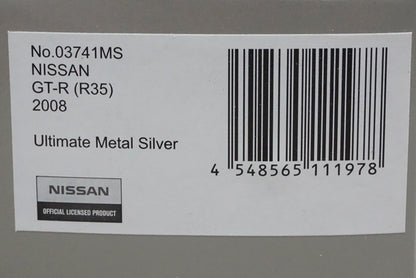 1:43 KYOSHO K03741MS Nissan GT-R (R35) 2007 Ultimate Metal Silver