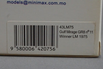 1:43 Spark 43LM75 Gulf Mirage GR8 Le Mans Winner 1975 #11 model car