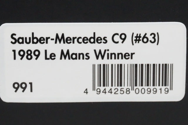 1:43 HPI 991 Sauber Mercedes C9 1969 Le Mans Winner #63