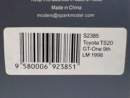 1:43 SPARK S2385 Toyota TS20 GT-One LM Le Mans 1998 #27 model car