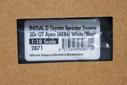 1:18 ignition model IG2871 Initial D Toyota Sprinter Trueno 3door GT Apex AE86 White Black