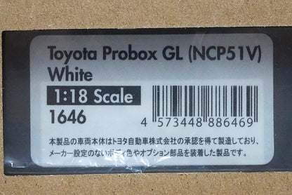 1:18 ignition model IG1646 Toyota Probox GL (NCP51V) White