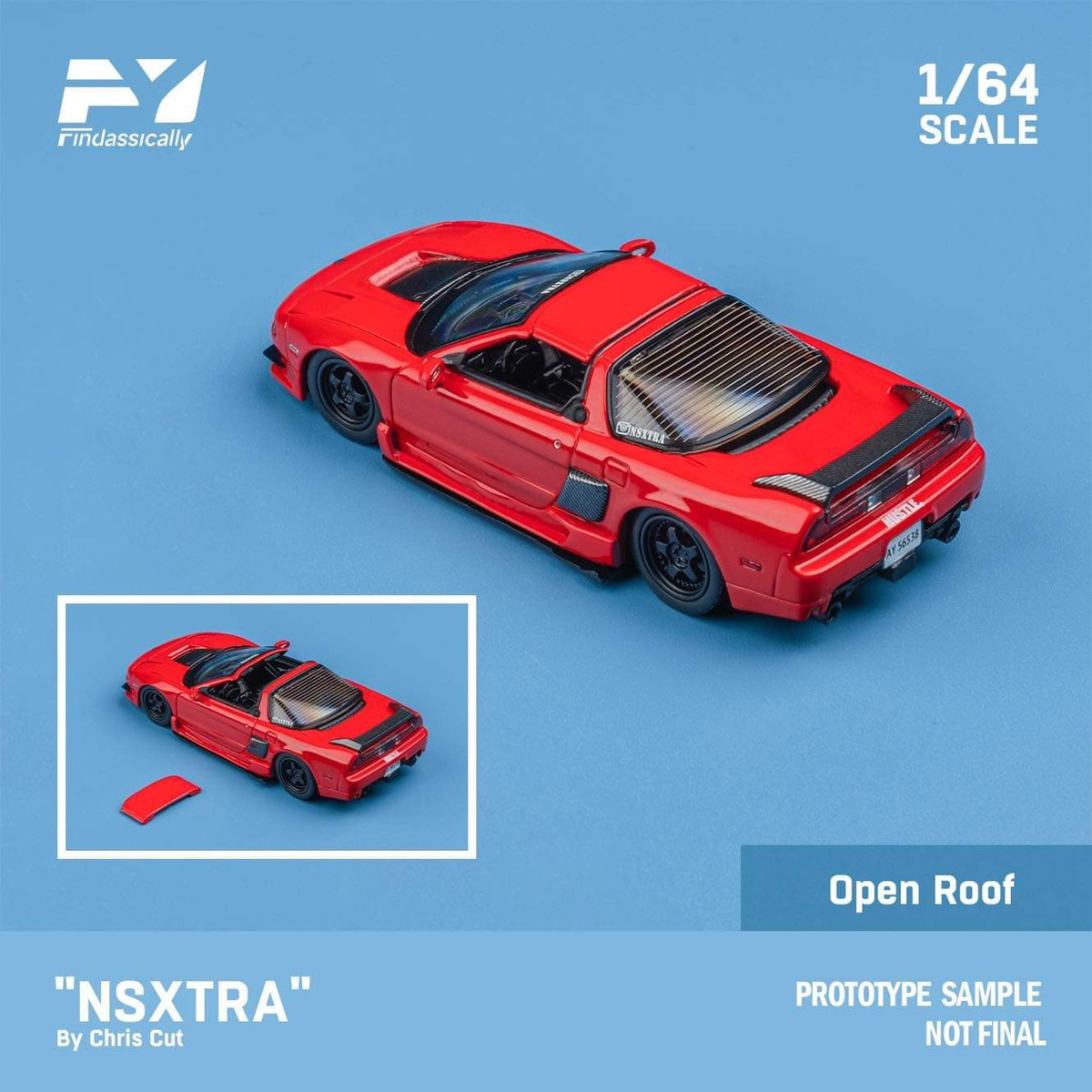 FY64002 Finclassically 1:64 NSX TRA by Chris Cut red Deluxe version