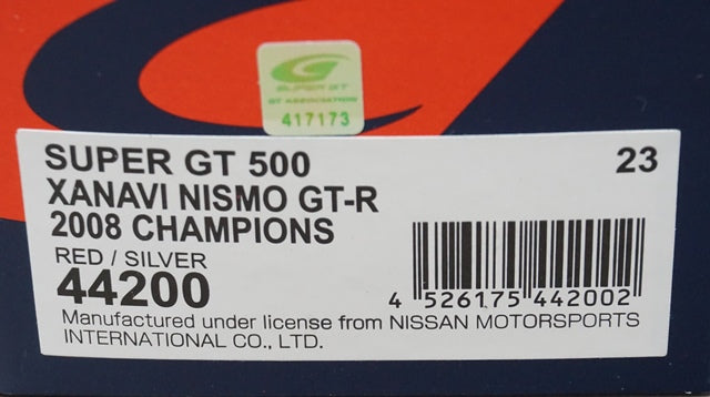 1:43 EBBRO 44200 Nissan XANAVI NISMO GT-R Super GT 500 2008 Champion #23