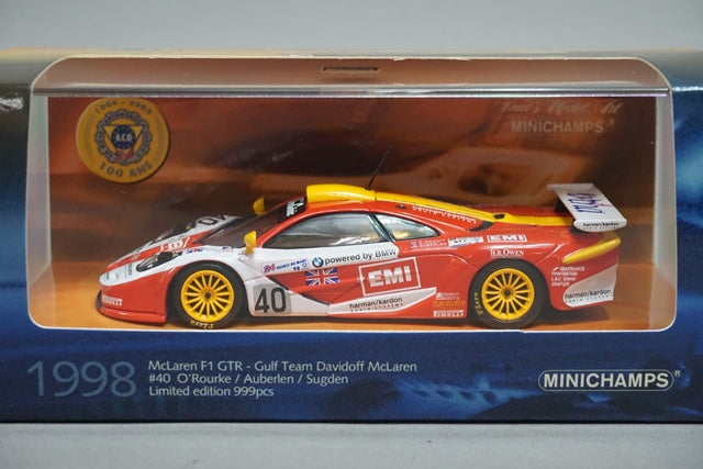 1:43 MINICHAMPS 533184340 McLaren F1 GTR GULF Team Davidoff #40