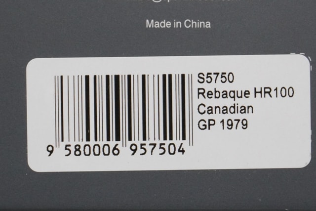 1:43 Spark S5750 Lebark HR100 Canadian GP 1979 #31 H. Lebark model car