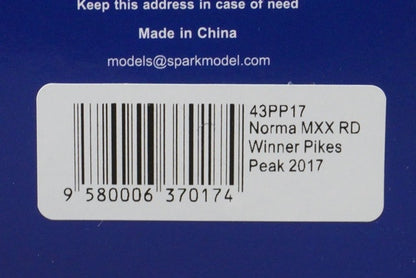 1:43 Spark 43PP17 Norma MXX RD Pikes Peak 2017 #30 model car