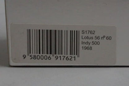 1:43 Spark S1762 Lotus 56 Indy 500 1968 #60 J.Leonard model car