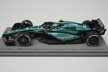 1:43 SPARK S8575 Aston Martin AMR23 Aramco Cognizant F1 Team Bahrain GP 3rd 2023 #14 Fernando Alonso