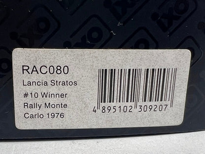 1:43 ixo RAC080 Lancia Stratos Monte Carlo Rally 1976 #10 S. Munari S. Maiga model car