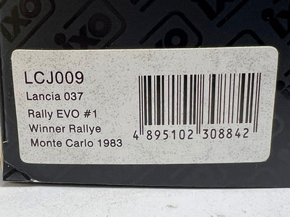 1:43 ixo LCJ009 Lancia 037 Rally Evo Monte Carlo Rally 1983 #1 W. Roll model car