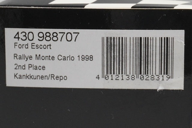 1:43 MINICHAMPS 430988707 Ford Escort WRC Monte Carlo Rally 1998 #7 model car