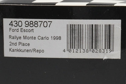 1:43 MINICHAMPS 430988707 Ford Escort WRC Monte Carlo Rally 1998 #7 model car