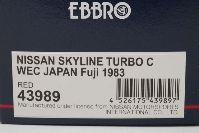 1:43 EBBRO 43989 Nissan Skyline Turbo C WEC Japan Fuji 1983 #10 model car