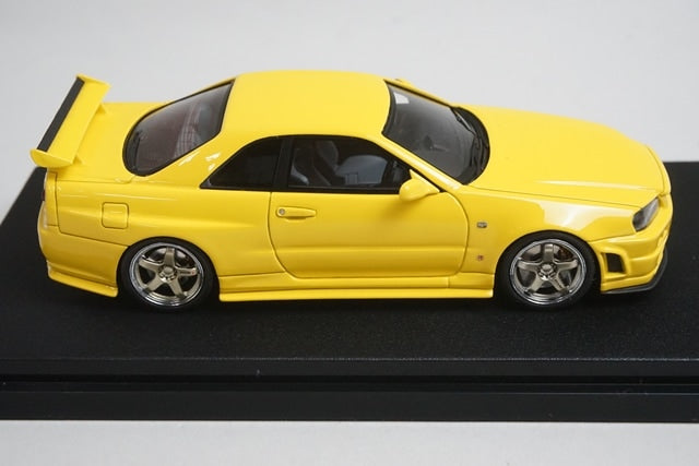 1:43 HPI 8400 Mirage Nissan NISMO R34 GT-R S-tune Lightning Yellow model car