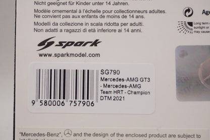 1:43 Spark SG790 Mercedes-AMG GT3 #4 Mercedes-AMG Team HRT Winner DTM 2021 Maximilian Gotz