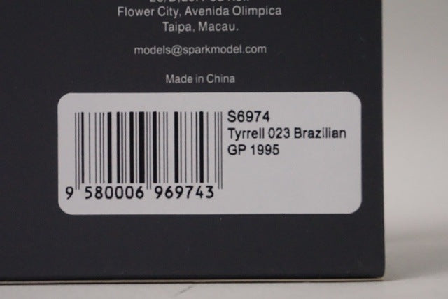 1:43 Spark S6974 Tyrrell 023 F1 Brazilian GP 1995 #4 M. Salo Mild Seven Edition
