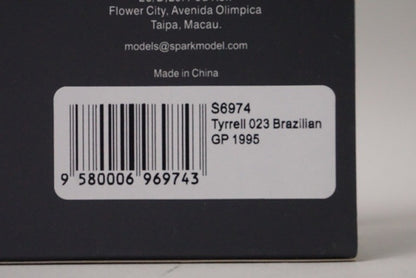 1:43 Spark S6974 Tyrrell 023 F1 Brazilian GP 1995 #4 M. Salo Mild Seven Edition