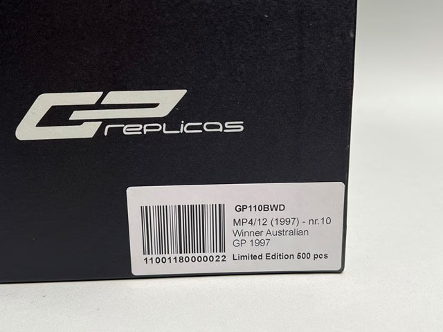 1:18 TOPMARQUES GP REPLICAS GP110BWD McLaren MP4/12 (1997) Winner: Australian GP, D. Coulthard #10