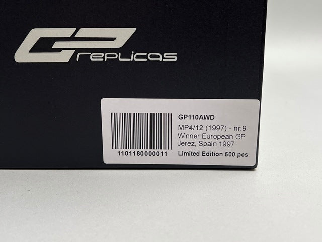 1:18 TOPMARQUES GP REPLICAS GP110AWD McLaren MP4/12 (1997) Winner European GP Jerez, Spain 1997 M. Hakkinen #9