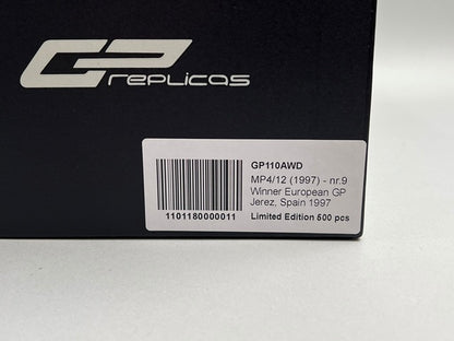 1:18 TOPMARQUES GP REPLICAS GP110AWD McLaren MP4/12 (1997) Winner European GP Jerez, Spain 1997 M. Hakkinen #9