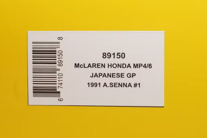 1:18 AUTOart 89150 McLaren Honda MP4/6 F1 Japanese GP 1991 #1 A. Senna