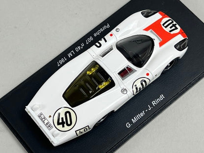 1:43 Spark S3477 Porsche 907 Le Mans 24H 1967 #40 G. Mitter / J. Rindt