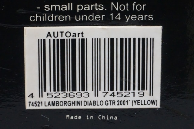 1:18 AUTOart 74521 Lamborghini Diablo GTR 2001 Yellow