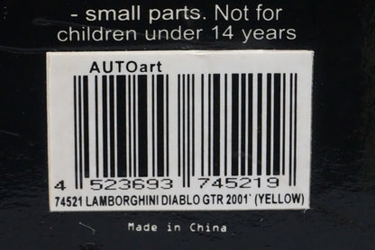 1:18 AUTOart 74521 Lamborghini Diablo GTR 2001 Yellow