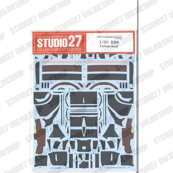 [ Back-order ] STUDIO27 CD20007 1:20 RB6 Carbon decal forTAMIYA20067 Carbon Decal