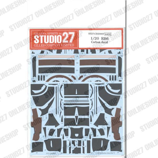 [ Back-order ] STUDIO27 CD20007 1:20 RB6 Carbon decal forTAMIYA20067 Carbon Decal