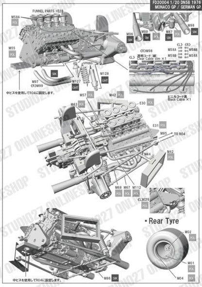 [ Back-order ] Studio27 FD20004 1:20 SHADOW DN5B Monaco/Germany 1976 Multimedia Kit