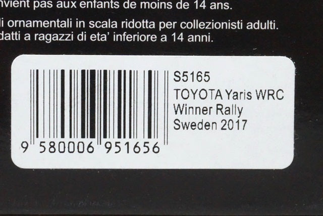 1:43 SPARK S5165 Toyota Yaris WRC Swedish Rally Winner 2017 #10