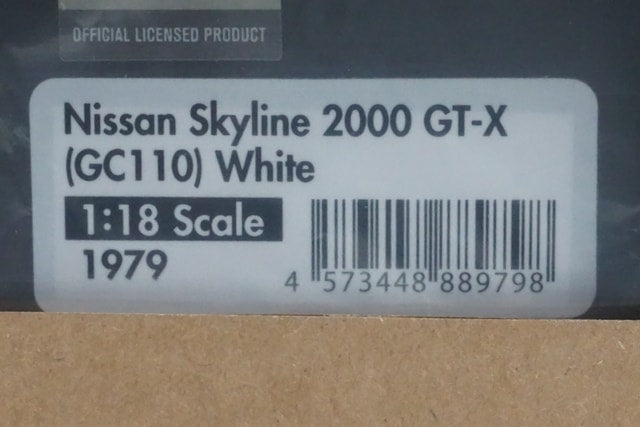 1:18 ignition model IG1979 Nissan Skyline 2000 GT-X White model car