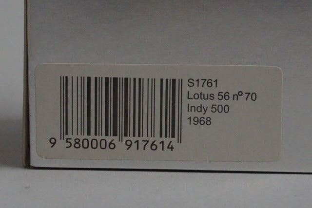 1:43 Spark S1761 Lotus 56 Indy 500 1968 #70 G.Hill model car