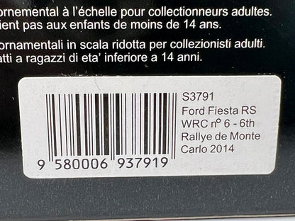 1:43 SPARK S3791 Ford Fiesta RS WRC Monte Carlo 2014 #6 model car