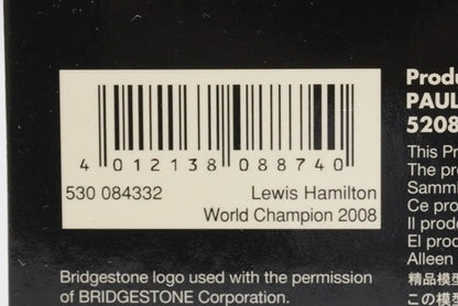 1:43 MINICHAMPS 530084332 Vodafone McLaren Mercedes MP4-23 2008 World Champion #22 L.Hamilton model car