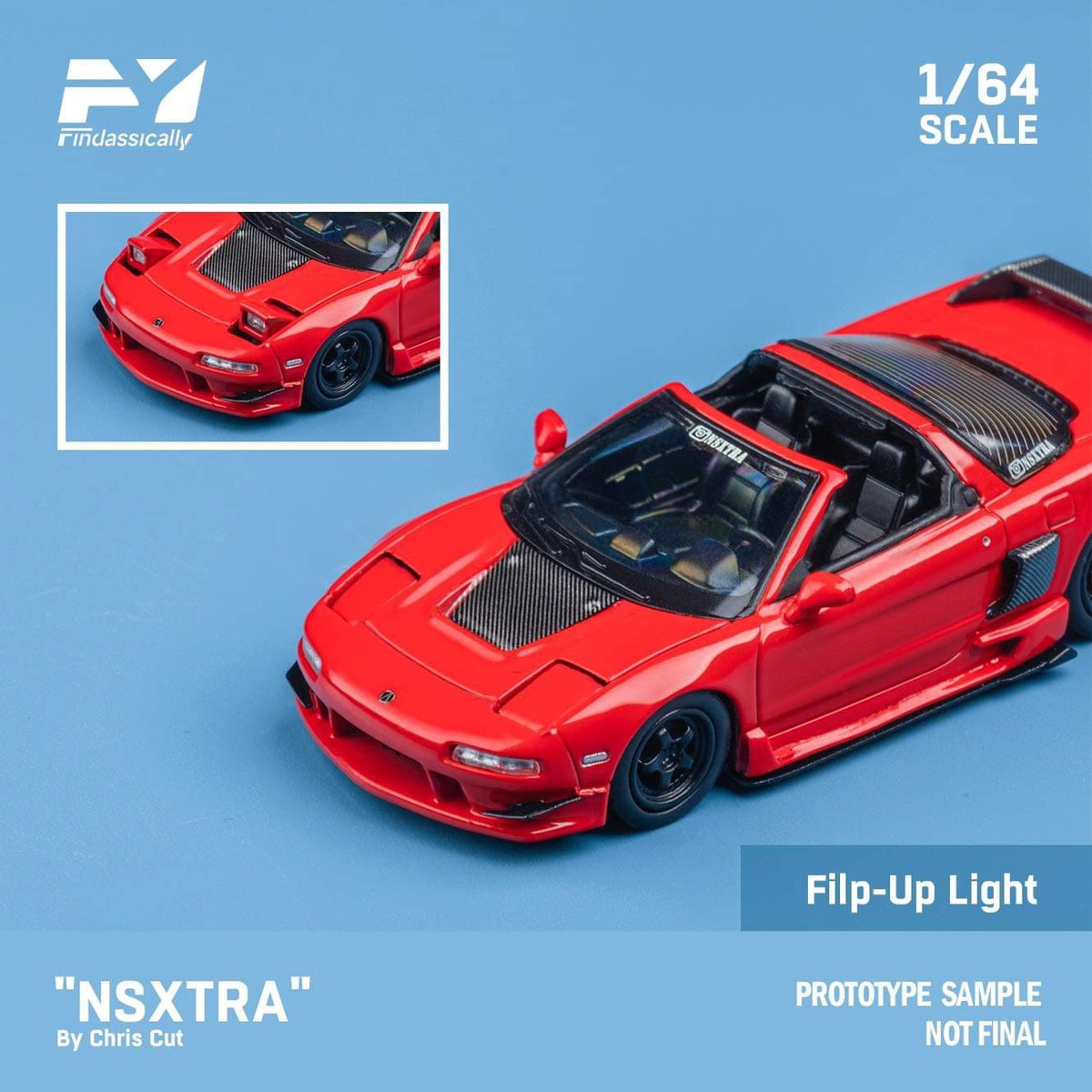 FY64002 Finclassically 1:64 NSX TRA by Chris Cut red Deluxe version