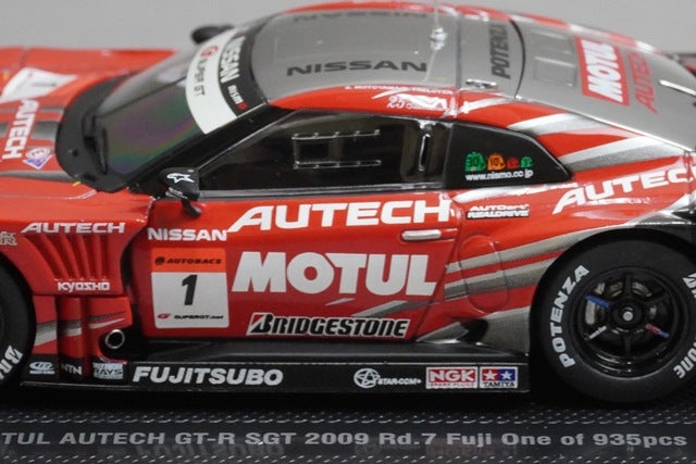 1:43 EBBRO P411 Motul Autech GT-R SGT Super GT500 Rd.7 Fuji 2009 #1 Red / Silver