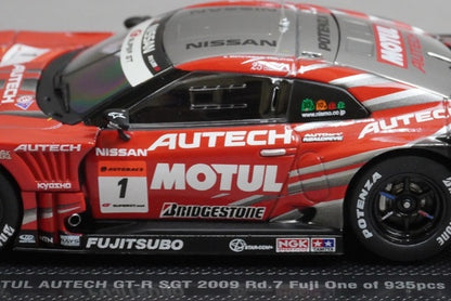 1:43 EBBRO P411 Motul Autech GT-R SGT Super GT500 Rd.7 Fuji 2009 #1 Red / Silver