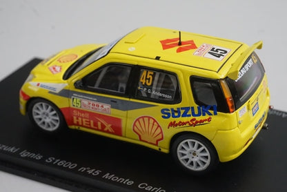 1:43 Spark S0623 Suzuki Ignis S1600 Monte Carlo Rally 2004 #45 P.G.Anderson model car