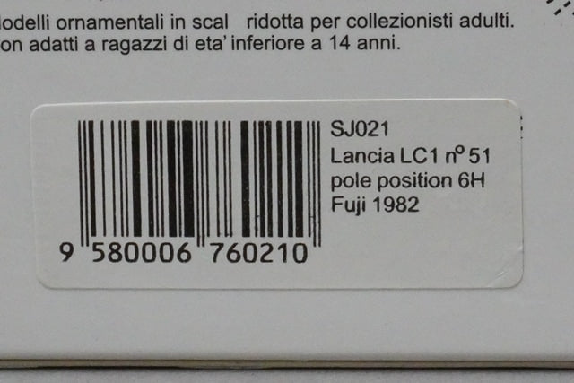 1:43 SPARK SJ021 Lancia LC1 Fuji 6H Pole Position 1982 #51 Martini model car
