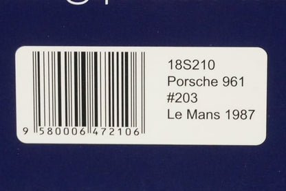 1:18 Spark 18S210 Porsche 961 Le Mans 1987 #203