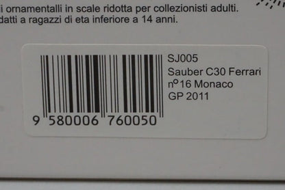 1:43 SPARK SJ005 Sauber C30 Ferrari Monaco GP 2011 #16 model car