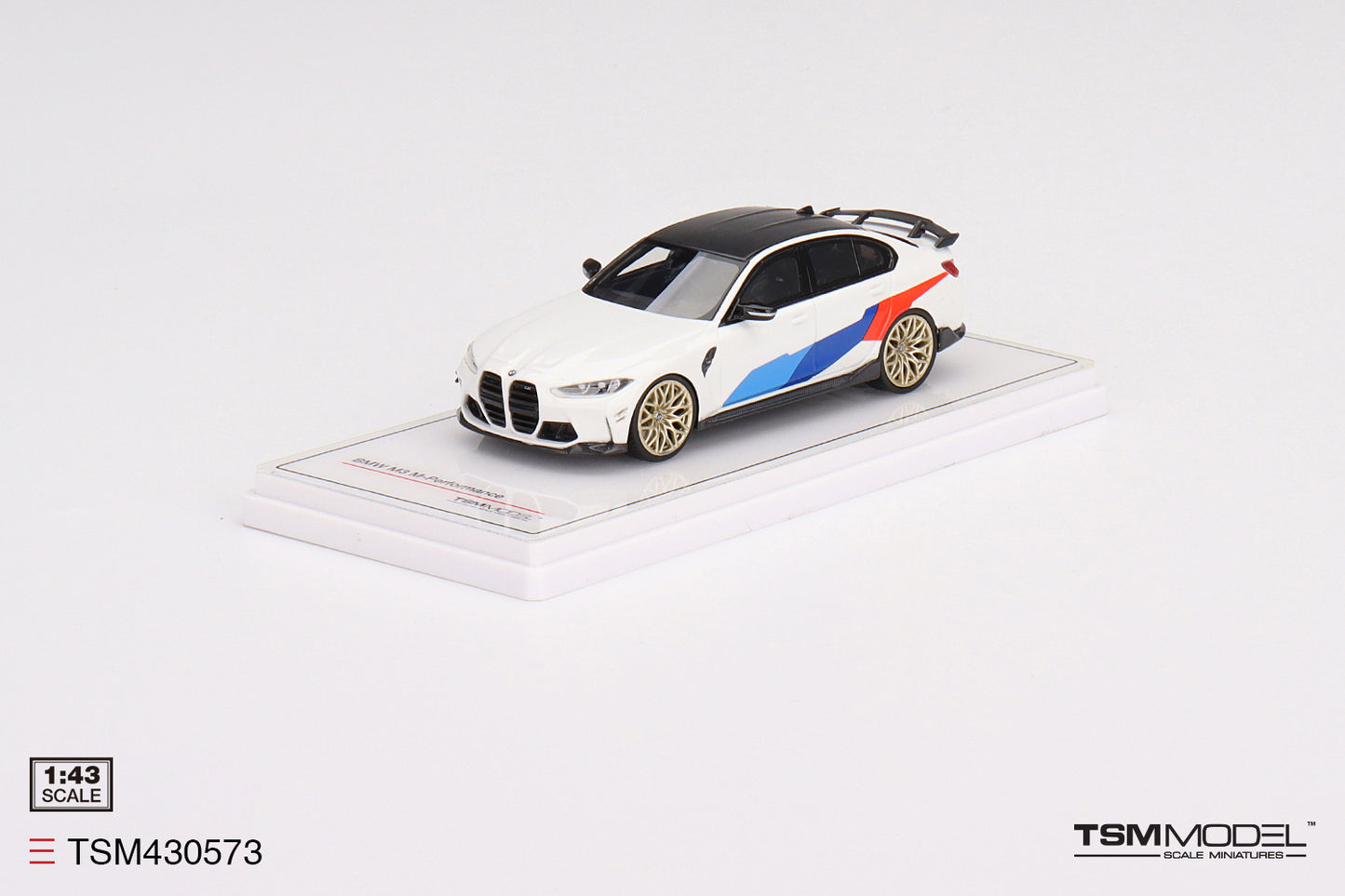 [ Back-order ] TSM TSM430573 1:43 BMW M3 M Performance G80 Alpine White model car
