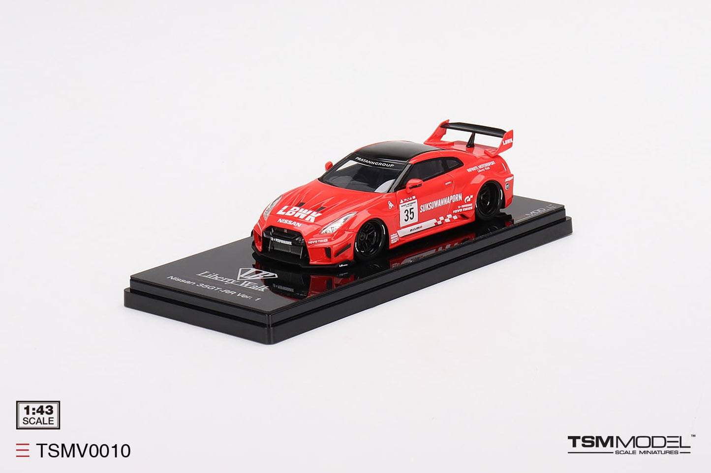 [ Back-order ] TSM TSMV0010 1:43 LB-Silhouette WORKS GT Nissan 35GT-RR Version 1 Red/Black LBWK model car