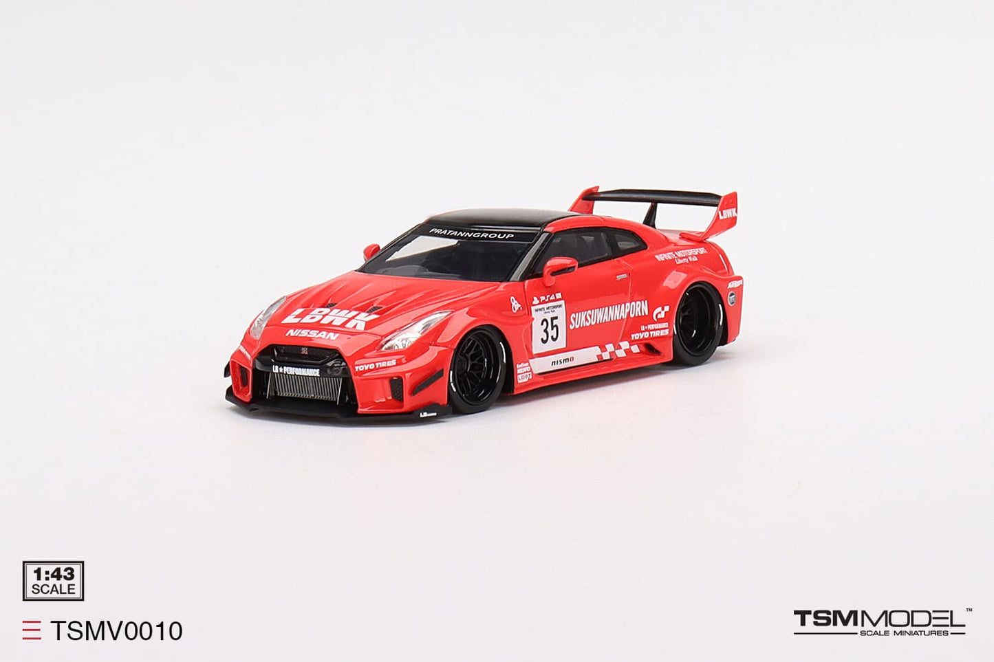 [ Back-order ] TSM TSMV0010 1:43 LB-Silhouette WORKS GT Nissan 35GT-RR Version 1 Red/Black LBWK model car