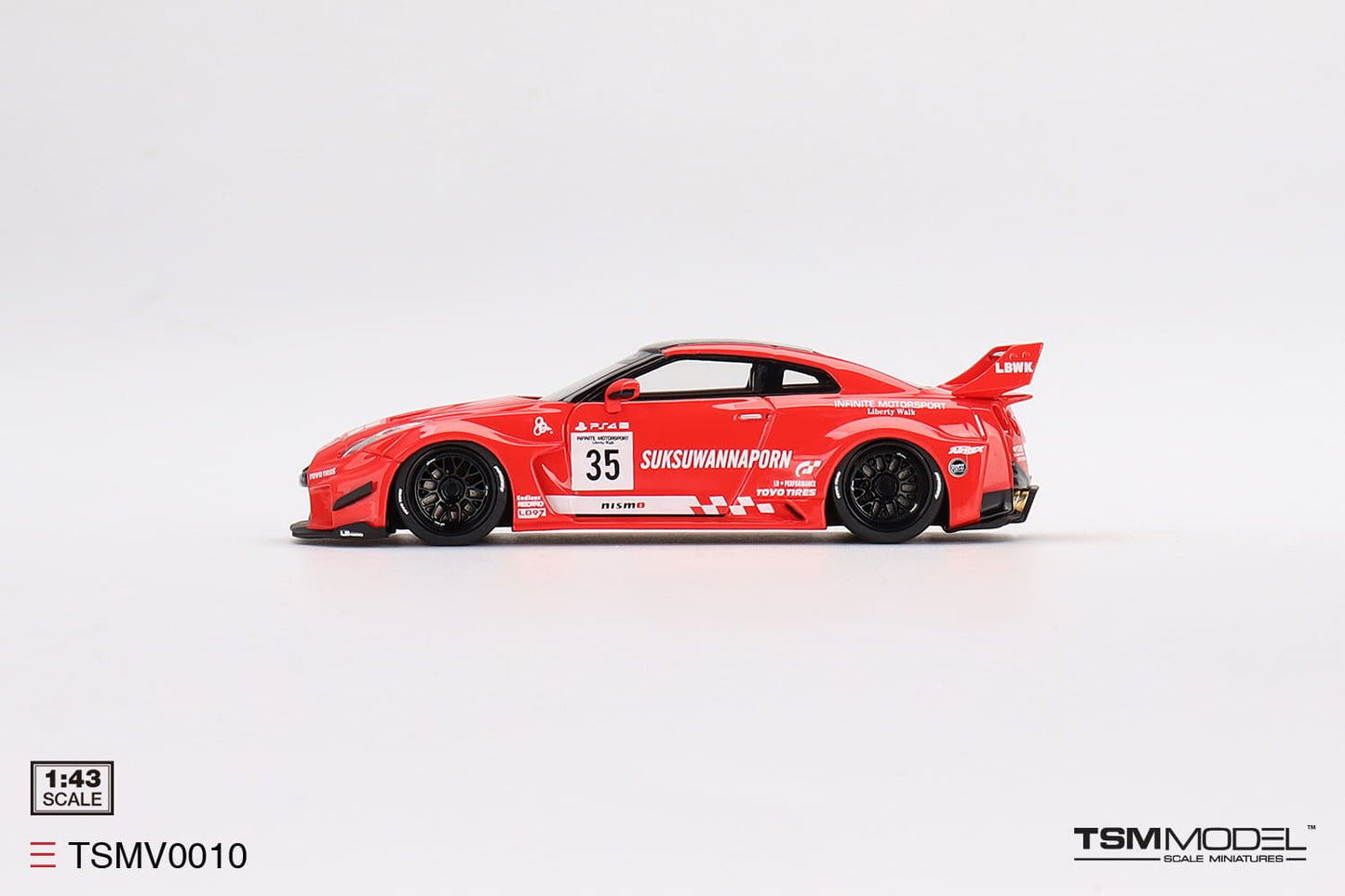 [ Back-order ] TSM TSMV0010 1:43 LB-Silhouette WORKS GT Nissan 35GT-RR Version 1 Red/Black LBWK model car