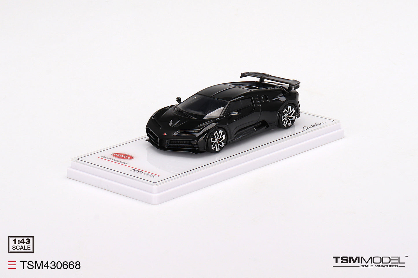 [ Back-order ] TSM TSM430668 1:43 Bugatti Centodieci Black model car