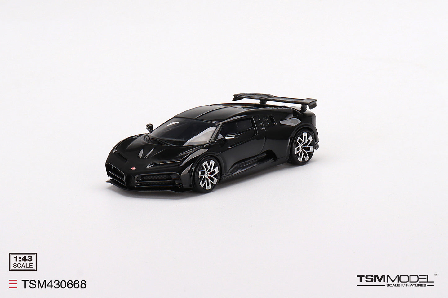 [ Back-order ] TSM TSM430668 1:43 Bugatti Centodieci Black model car